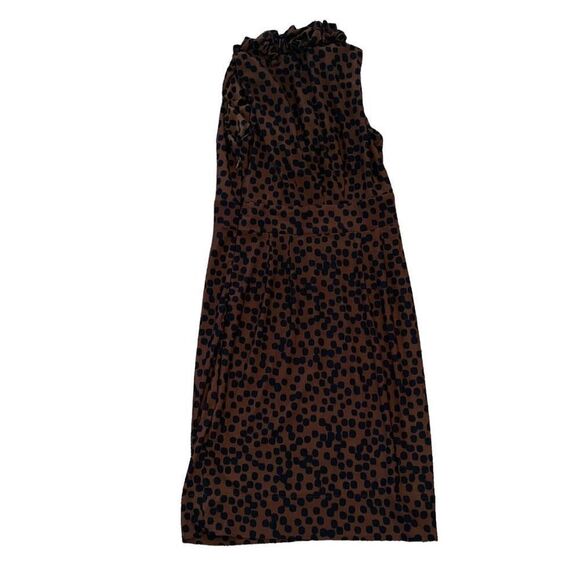 JULIAN TAYLOR Cheetah Print Dress W/ Frilled Bodice Size 4 - Picture 2 of 5